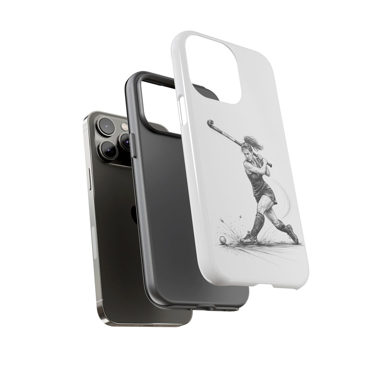 Phone Case, Hockey, Female Player "Tomahawk" shot design, Tough Case