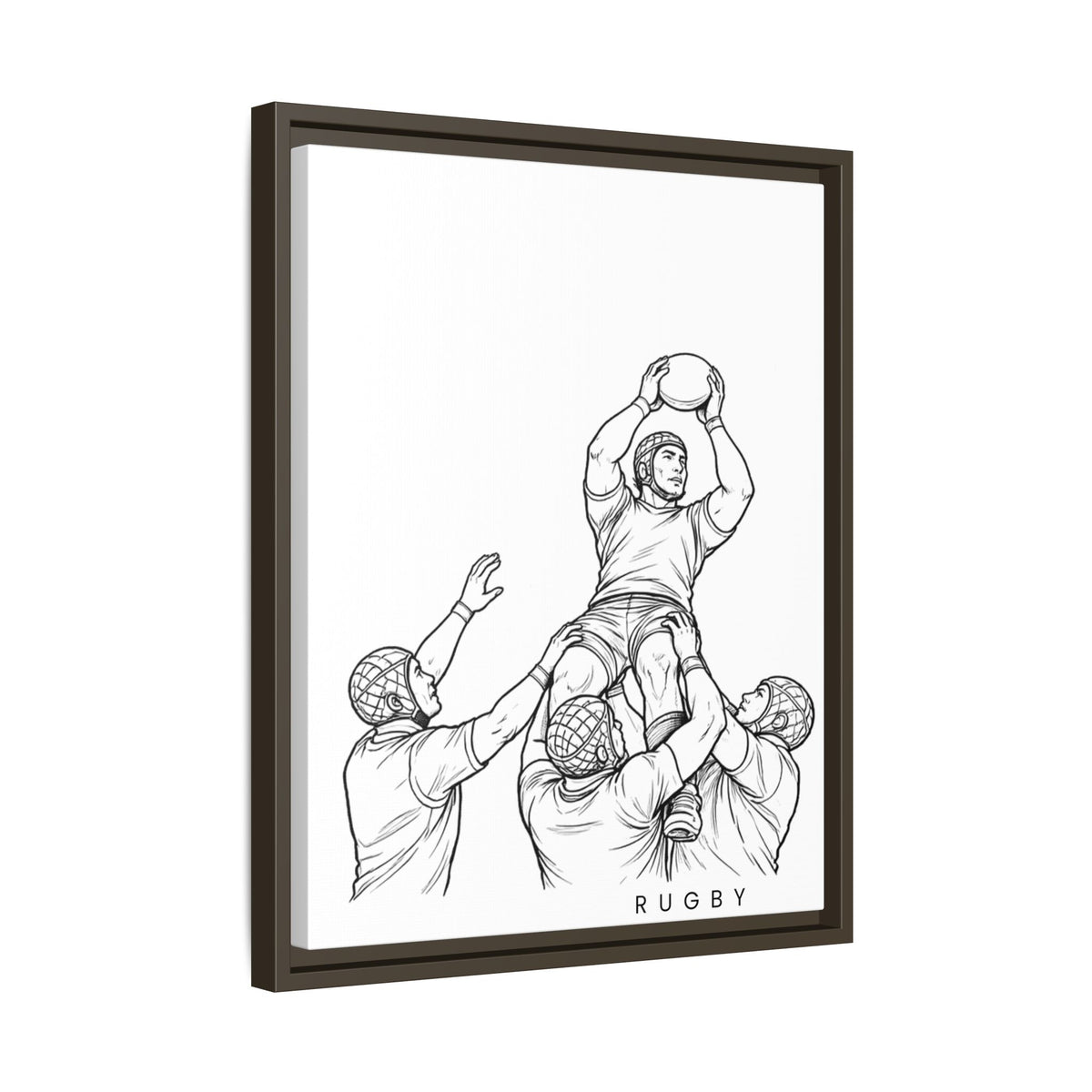 Print, Rugby Line-Out, Matte Canvas Print Framed Art