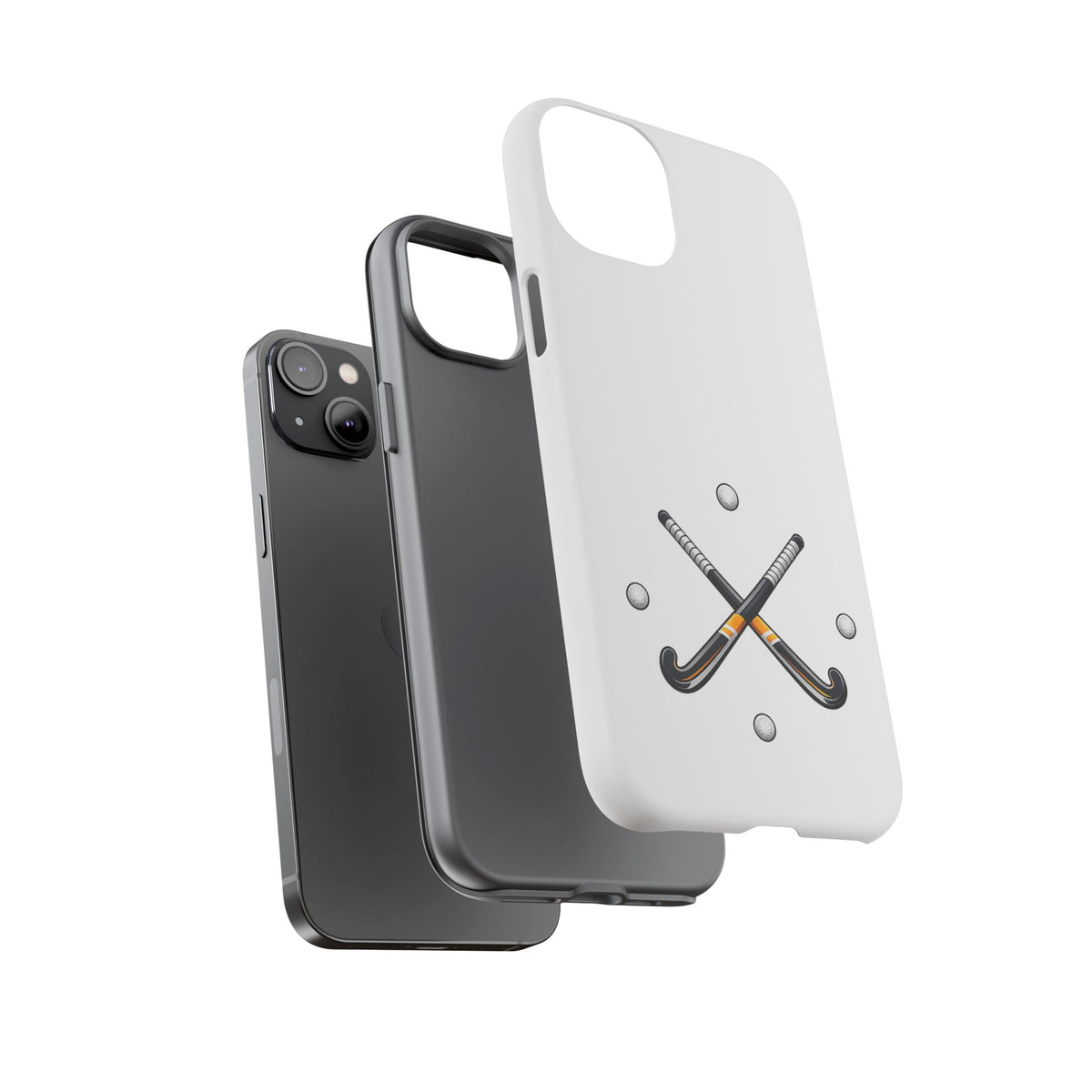 Phone Case, Hockey Crossed Sticks & Balls Design, tough Case