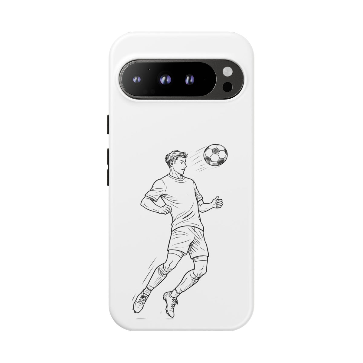 Phone Case, Football Chest-control Minimalist sketch Design, Tough Case