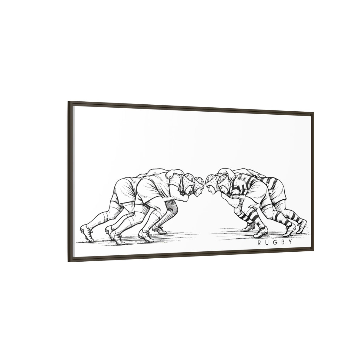Print, Rugby Scrum,  Matte Canvas Print Framed Art