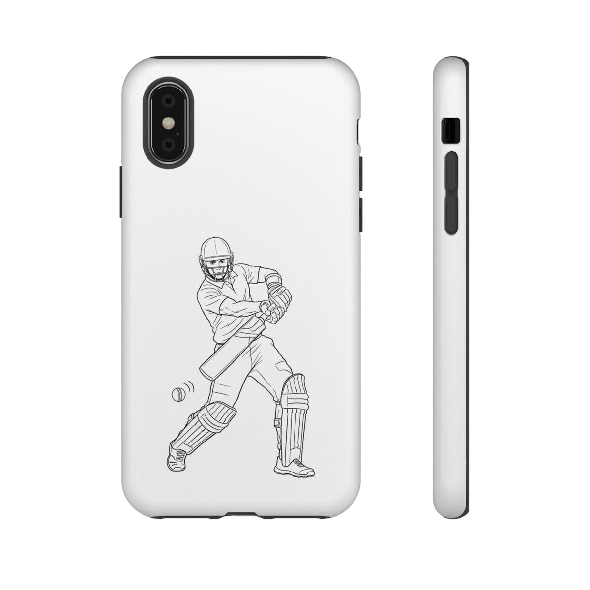 Phone Case, Cricket Batsman Sketch, Tough Case