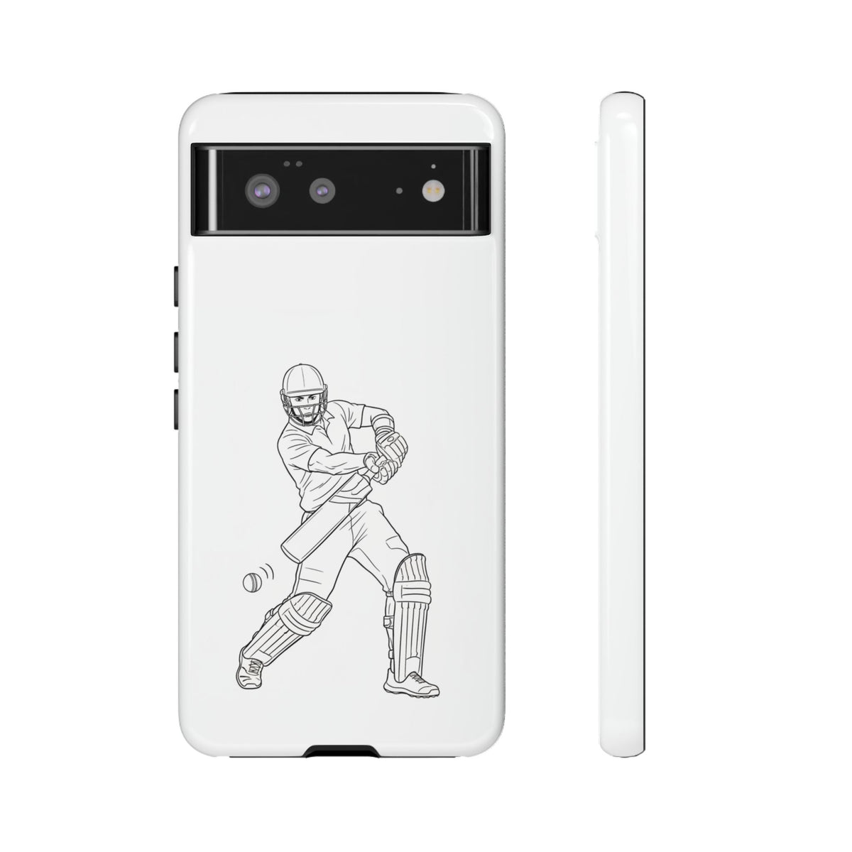 Phone Case, Cricket Batsman Sketch, Tough Case