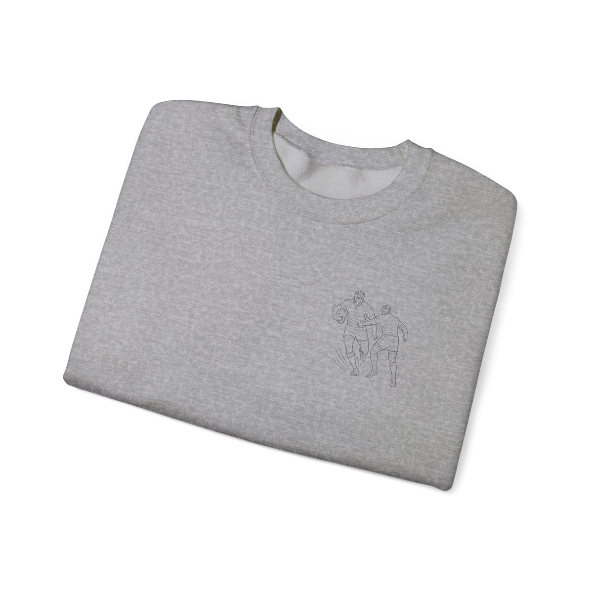 Sweatshirt, Unisex Crewneck, Rugby Minimalist Line Art Design, Cotton, Various Colours