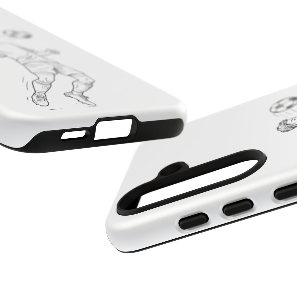 Phone Case, Football Chest-control Minimalist sketch Design, Tough Case