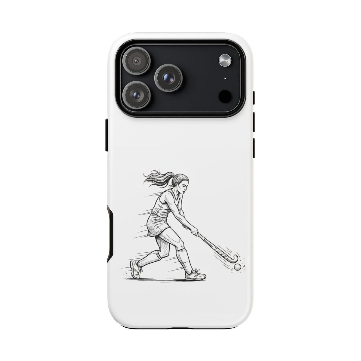 Phone Case, Hockey, Female  Player Minimalist sketch design, Tough Case