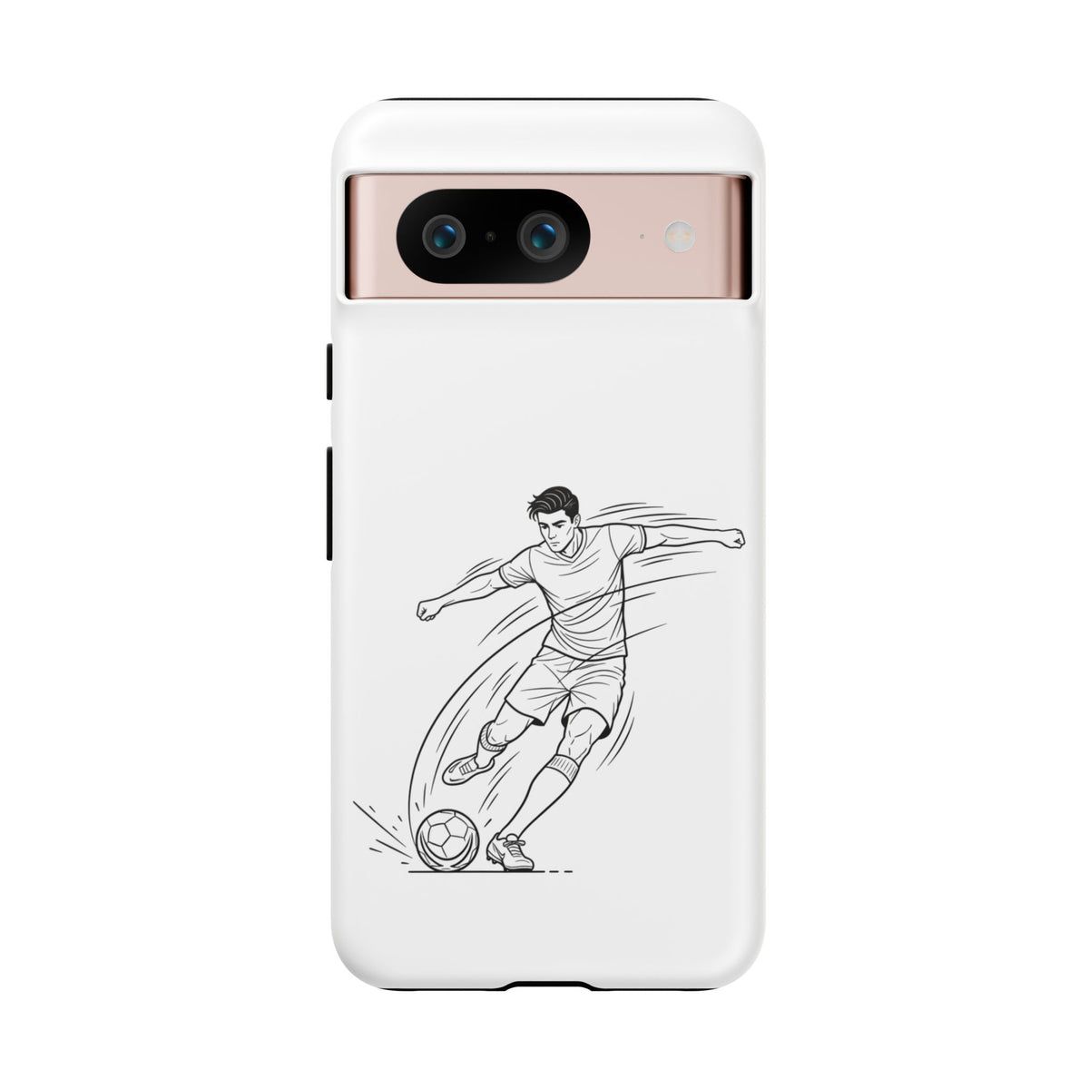 Phone Case, Football Free Kick / Strike Minimalist sketch Design, Tough Case