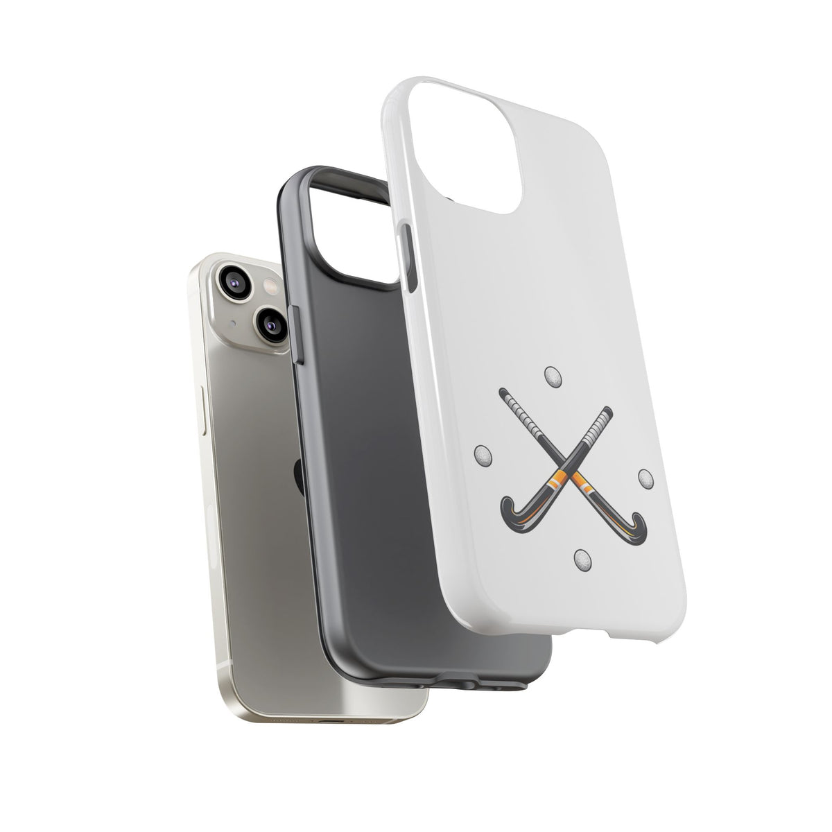 Phone Case, Hockey Crossed Sticks & Balls Design, tough Case