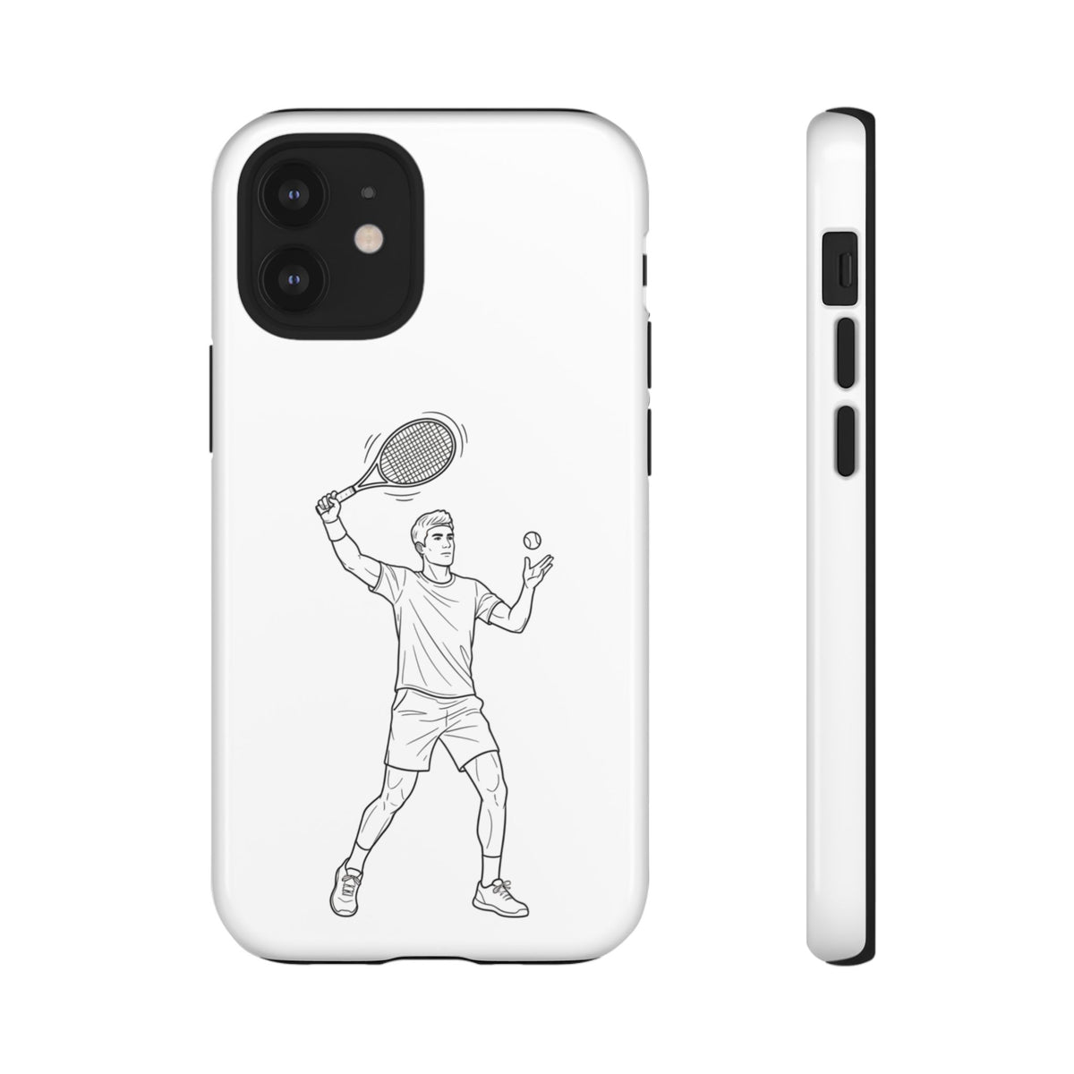 Phone Case, Racket Sports, Tennis Player overhead shot Design, Tough Case