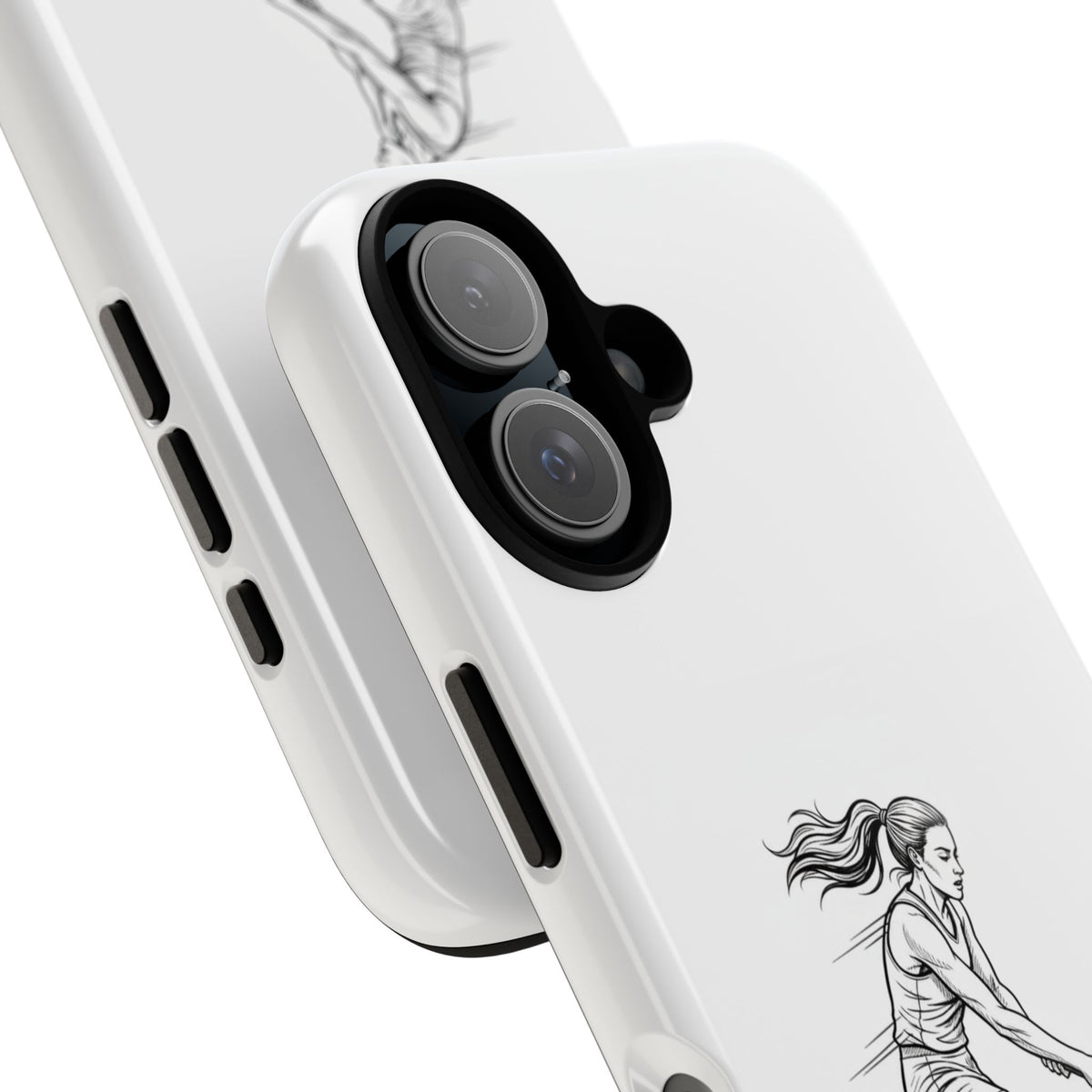 Phone Case, Hockey, Female  Player Minimalist sketch design, Tough Case