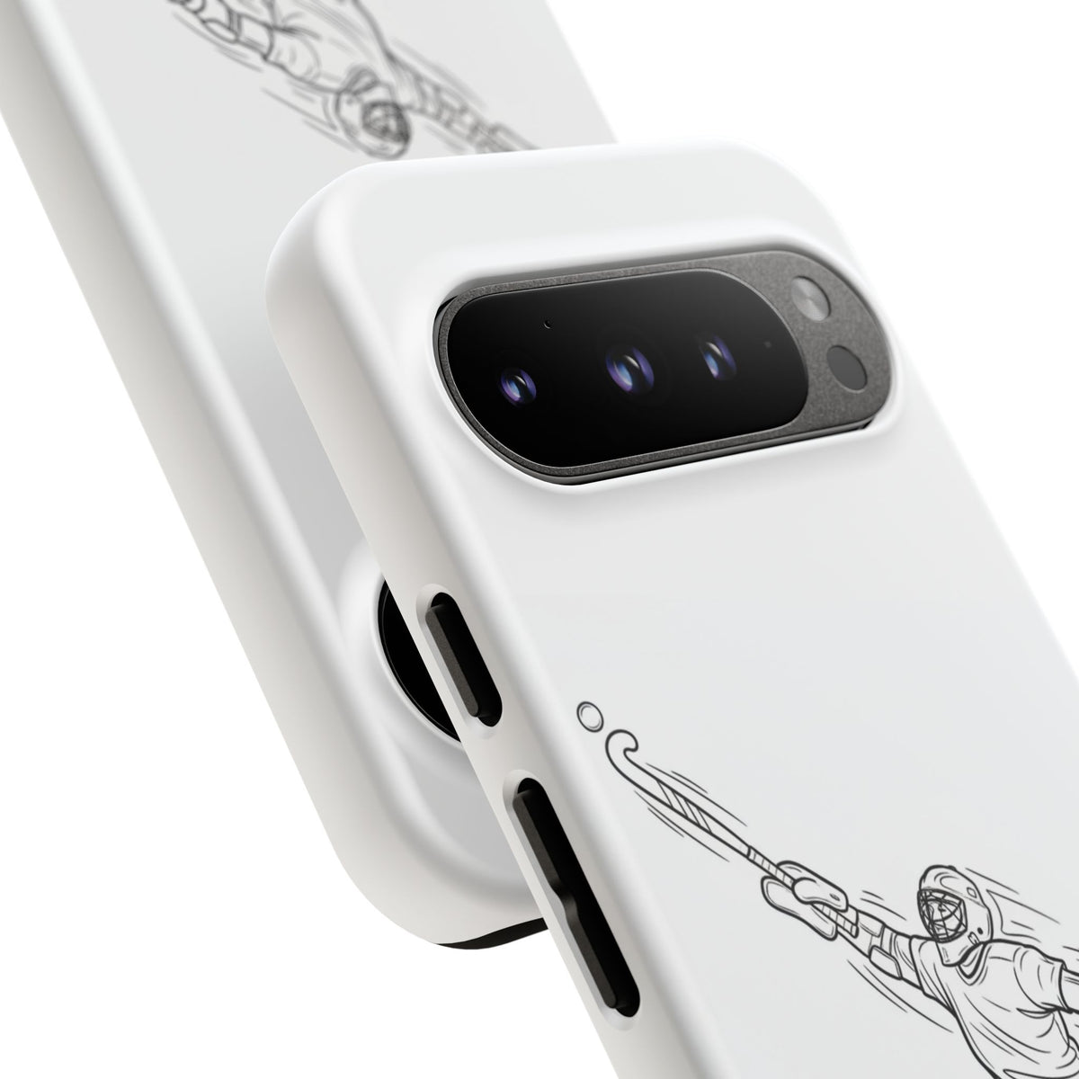 Hockey Goalkeeper Sketch Phone Case — Minimalist Sports Protective Cover