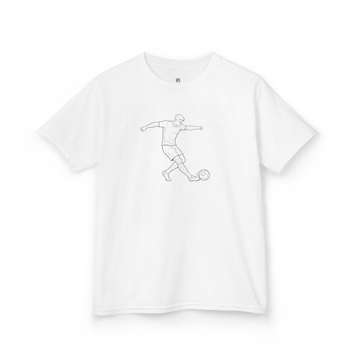 T Shirt Kids, Football, Free Kick minimalist sketch design, Cotton, Various Colours