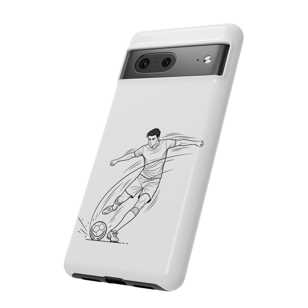 Phone Case, Football Free Kick / Strike Minimalist sketch Design, Tough Case