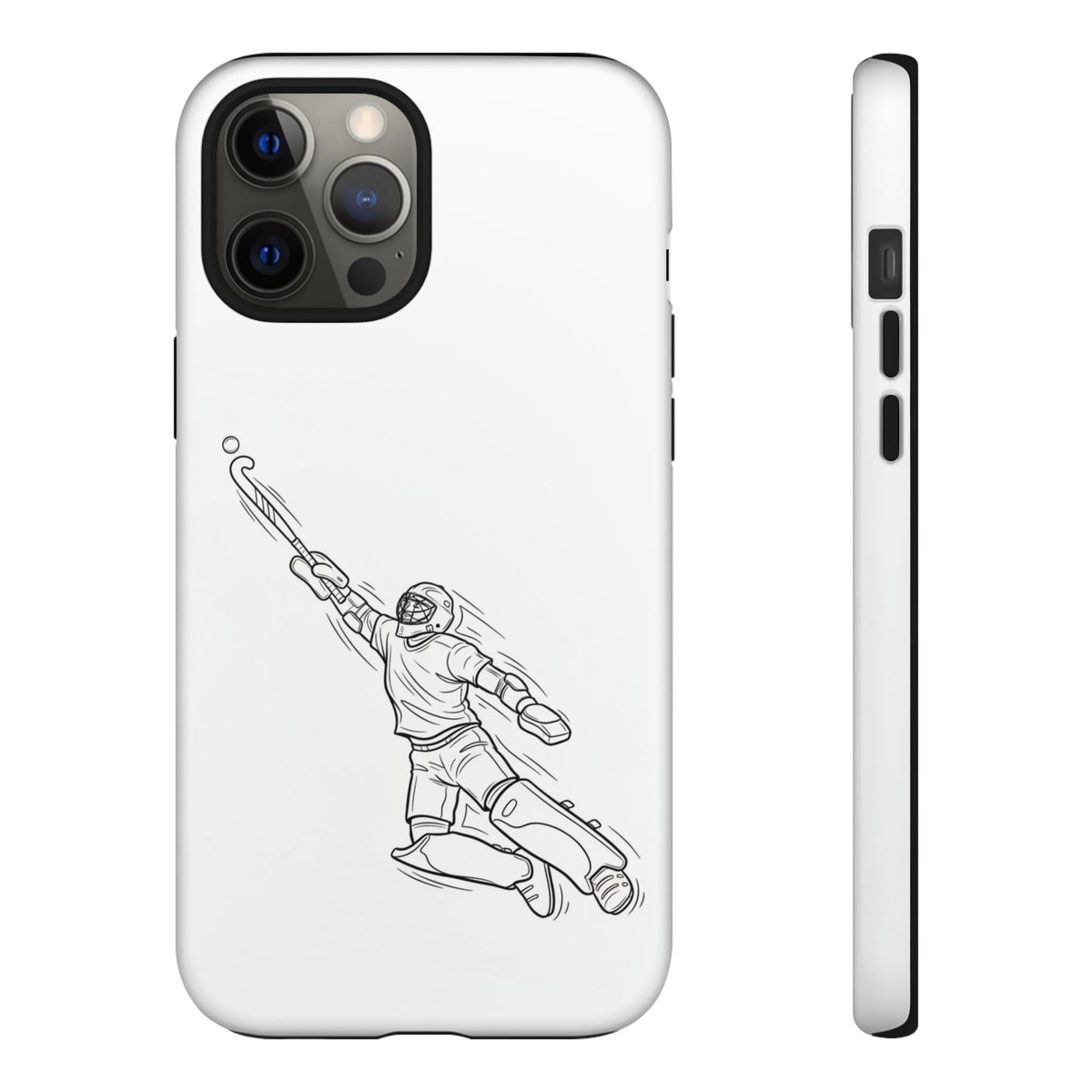 Hockey Goalkeeper Sketch Phone Case — Minimalist Sports Protective Cover