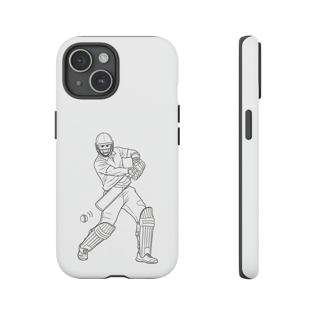 Phone Case, Cricket Batsman Sketch, Tough Case