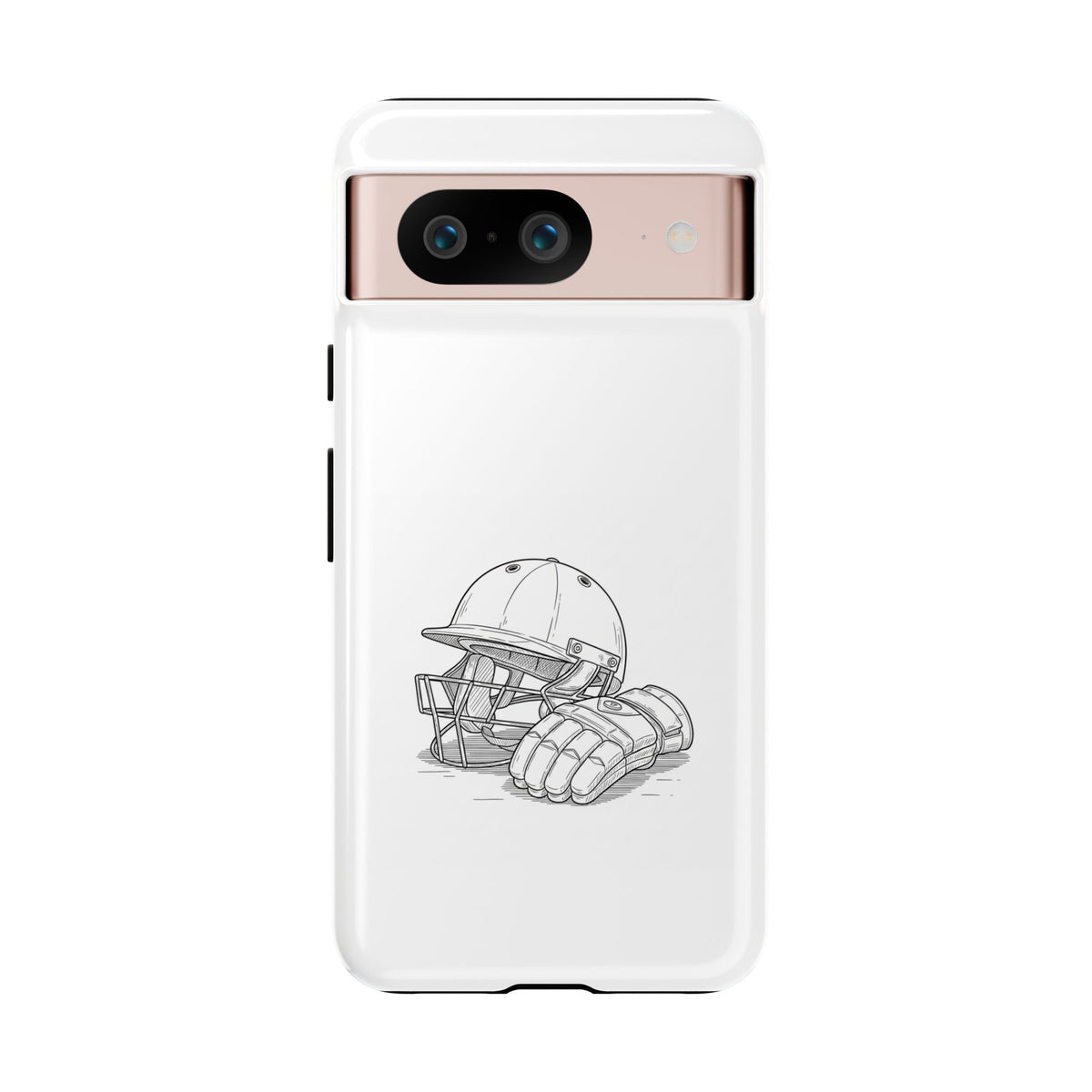 Phone Case, Cricket Gloves & Helmet Sketch, Tough Case