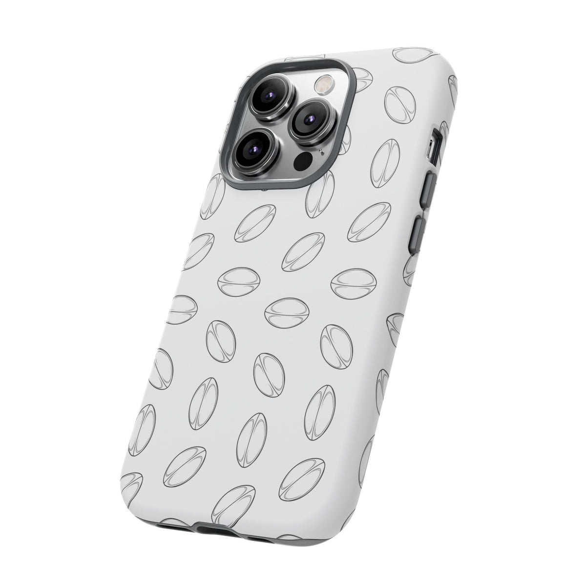 Phone Case, Rugby Ball Minimalist Sketch Pattern, Tough Case