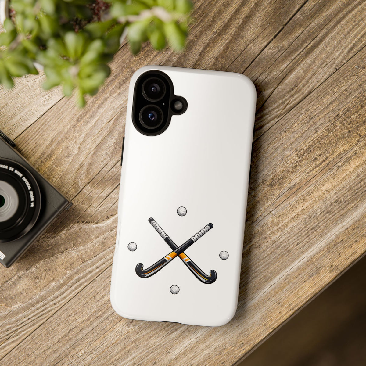 Phone Case, Hockey Crossed Sticks & Balls Design, tough Case