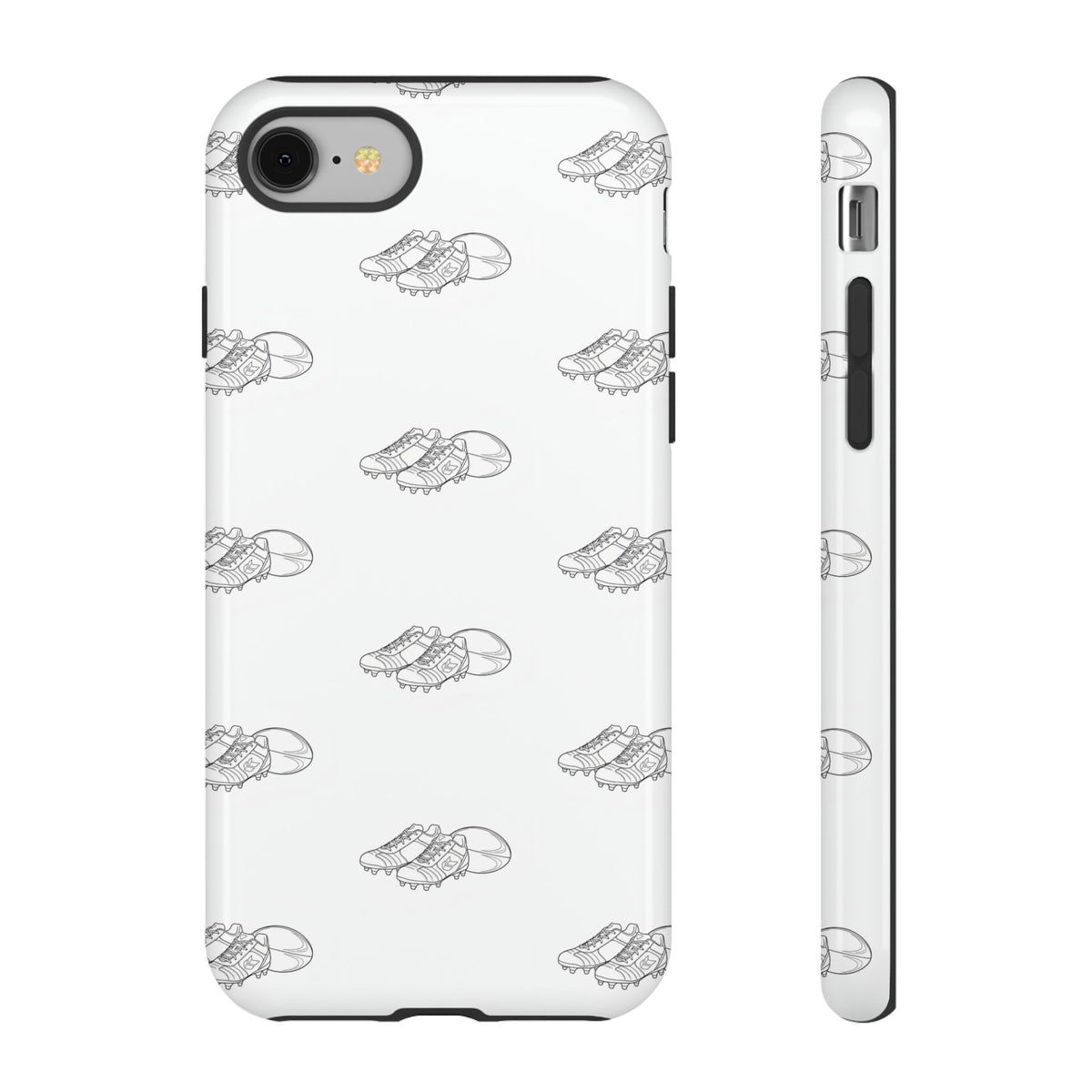 Phone Case Rugby Boots & Ball Repeat Pattern Tough Cases