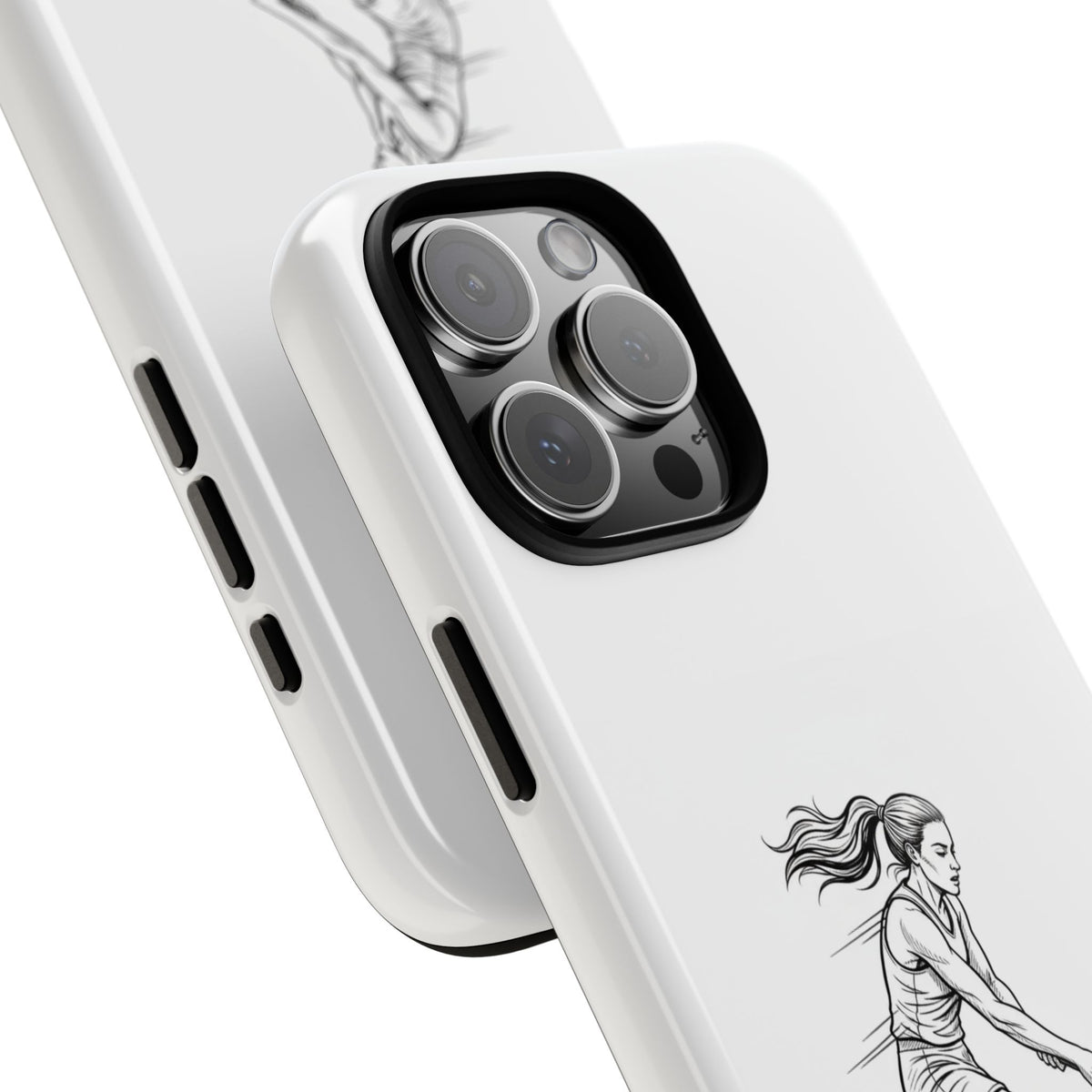 Phone Case, Hockey, Female  Player Minimalist sketch design, Tough Case