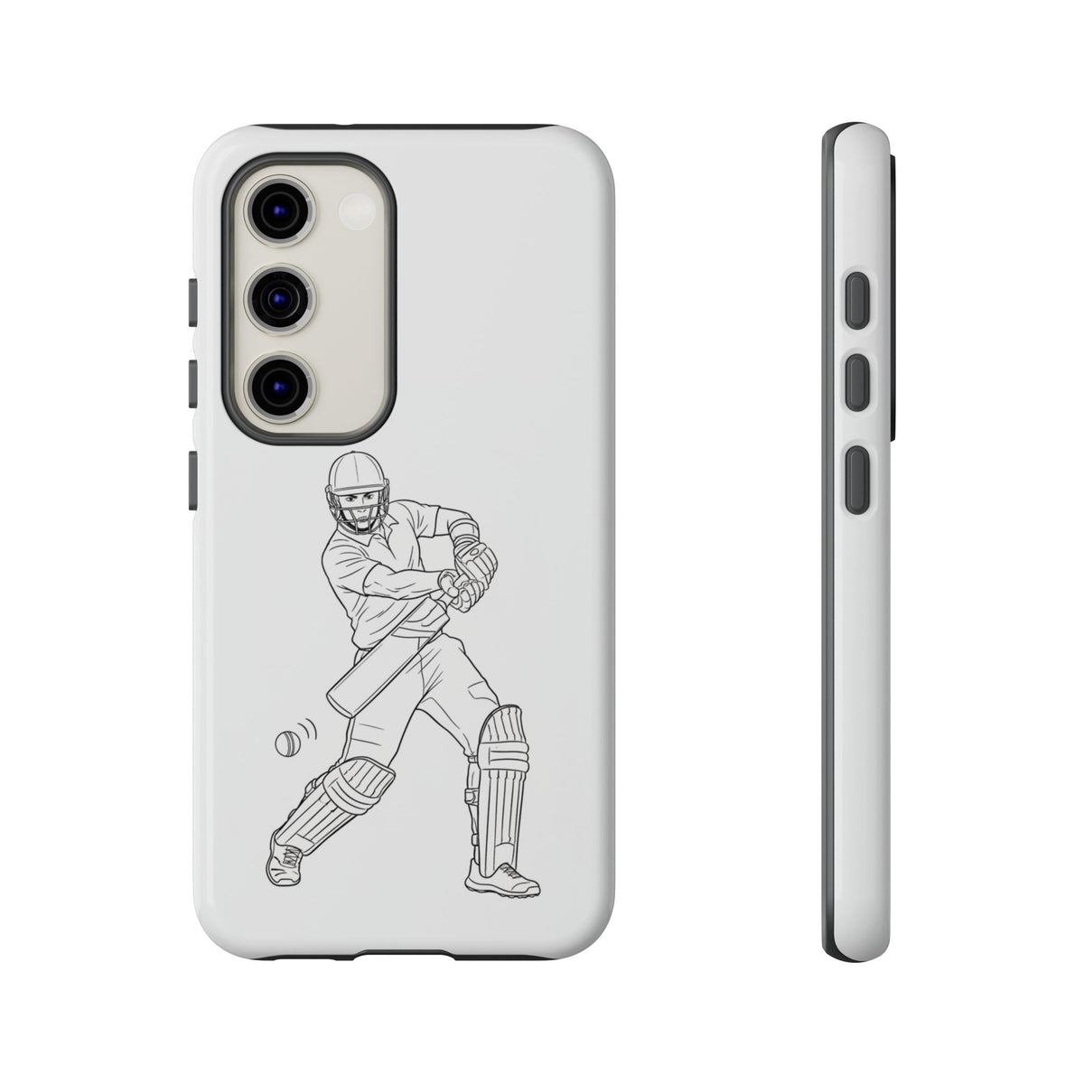 Phone Case, Cricket Batsman Sketch, Tough Case