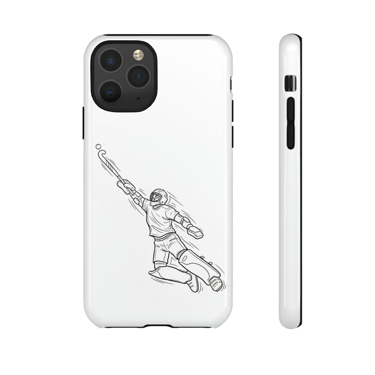 Hockey Goalkeeper Sketch Phone Case — Minimalist Sports Protective Cover