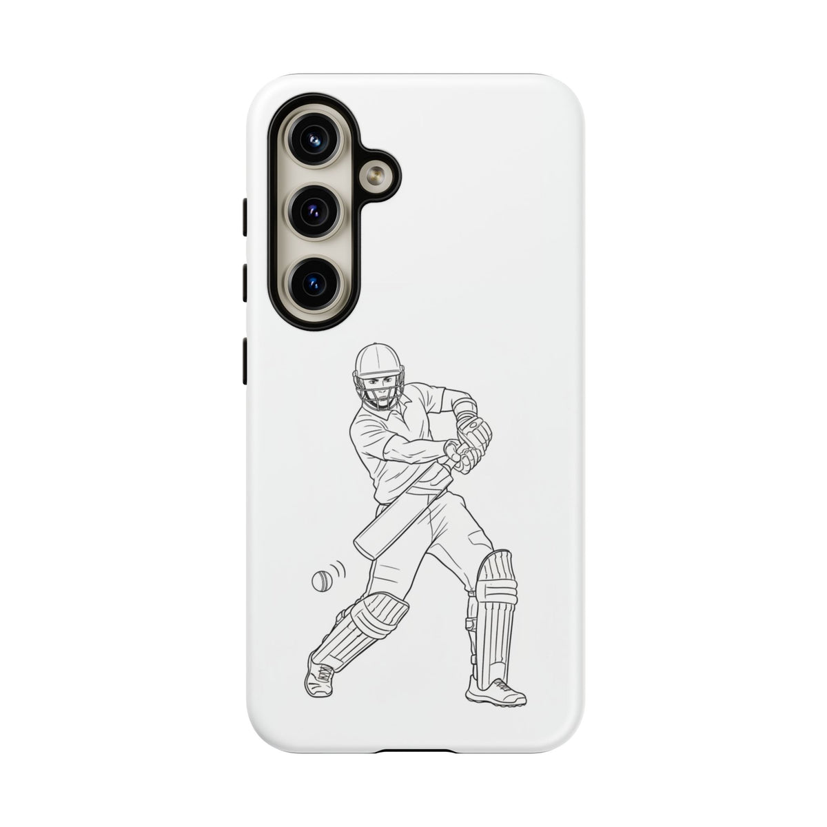 Phone Case, Cricket Batsman Sketch, Tough Case