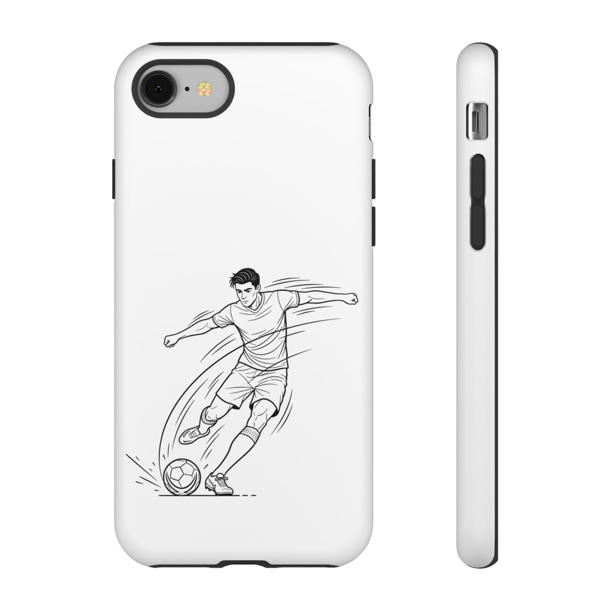 Phone Case, Football Free Kick / Strike Minimalist sketch Design, Tough Case