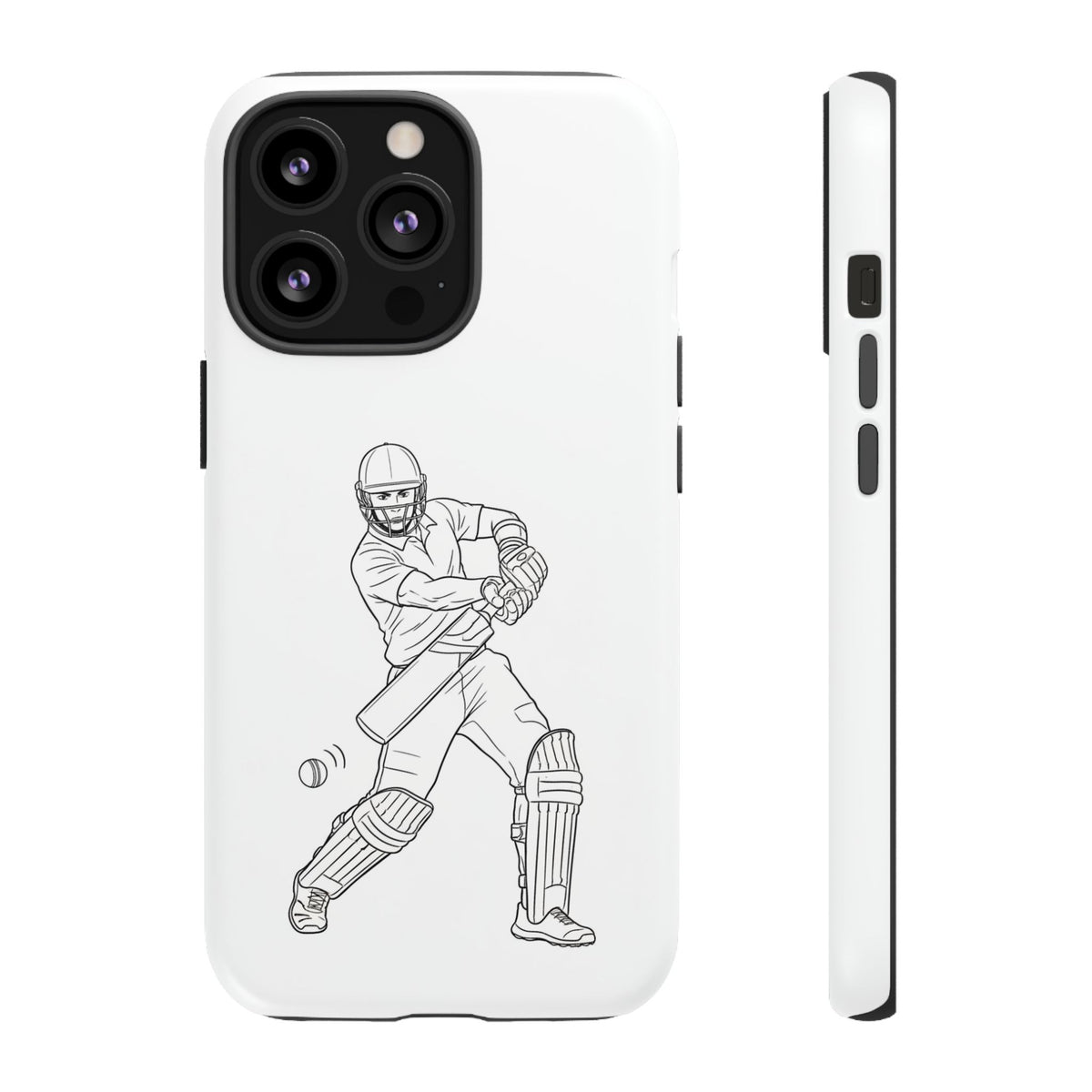 Phone Case, Cricket Batsman Sketch, Tough Case