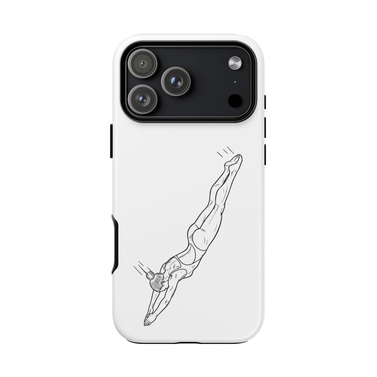 Phone Case, Platform Diver Minimalist Sketch, Tough Case