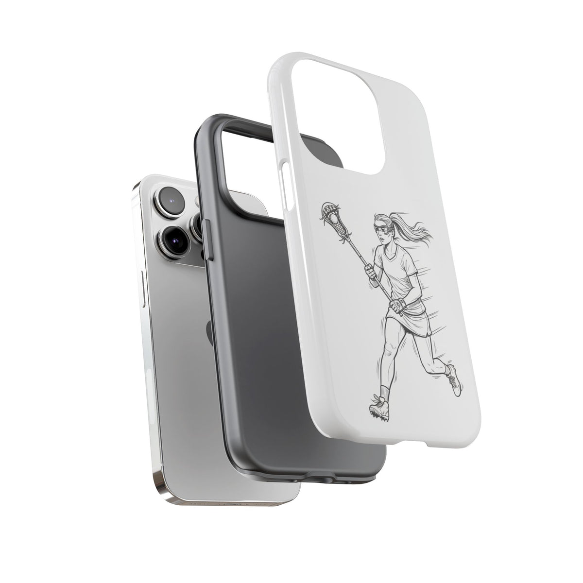 Phone Case, Lacrosse Player Sketch, Tough Case
