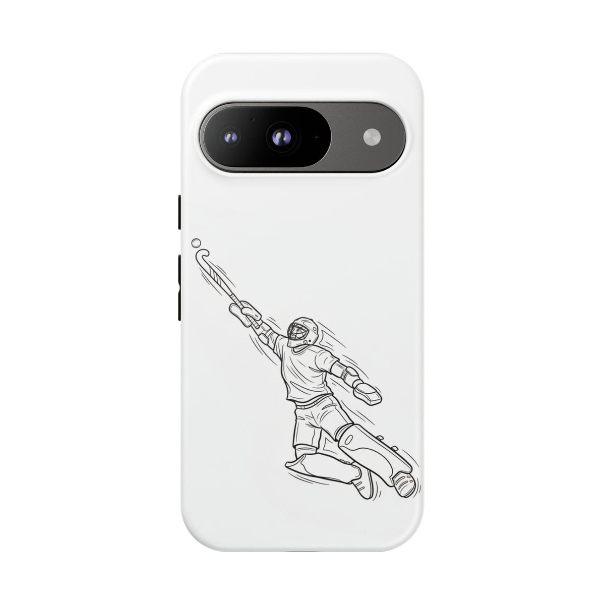 Hockey Goalkeeper Sketch Phone Case — Minimalist Sports Protective Cover