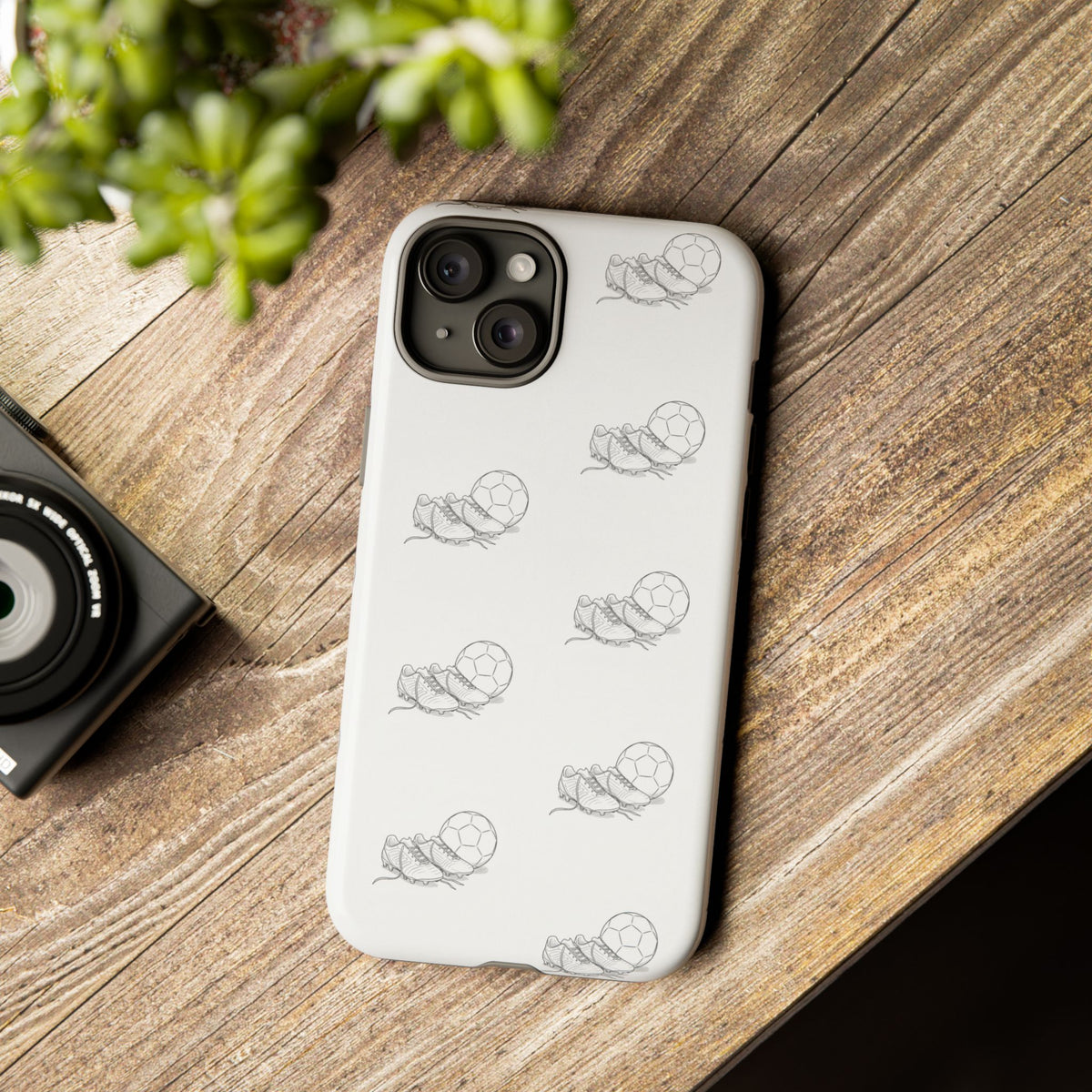 Phone Case, Football Boots & Ball Pattern, Tough Cases — Sports Phone Case