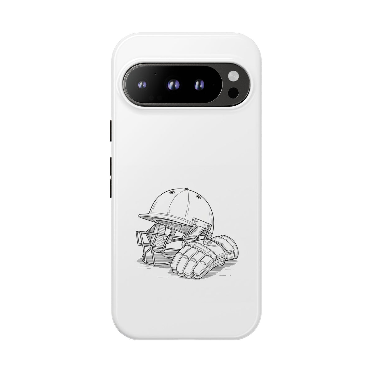 Phone Case, Cricket Gloves & Helmet Sketch, Tough Case