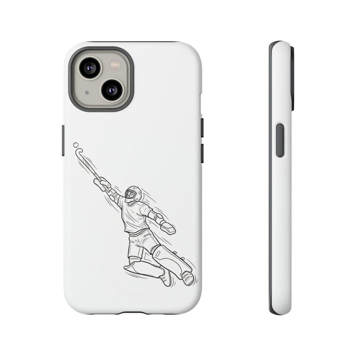 Hockey Goalkeeper Sketch Phone Case — Minimalist Sports Protective Cover