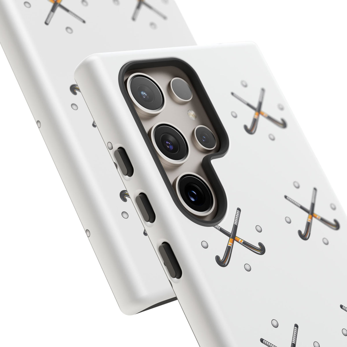 Phone Case, Hockey Repeated Crossed Sticks & Balls Pattern, Tough Case