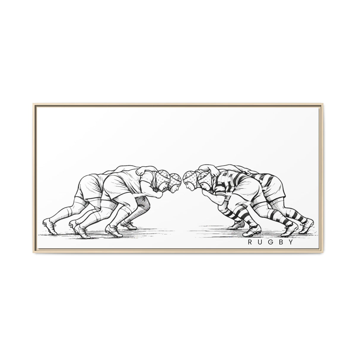 Print, Rugby Scrum,  Matte Canvas Print Framed Art