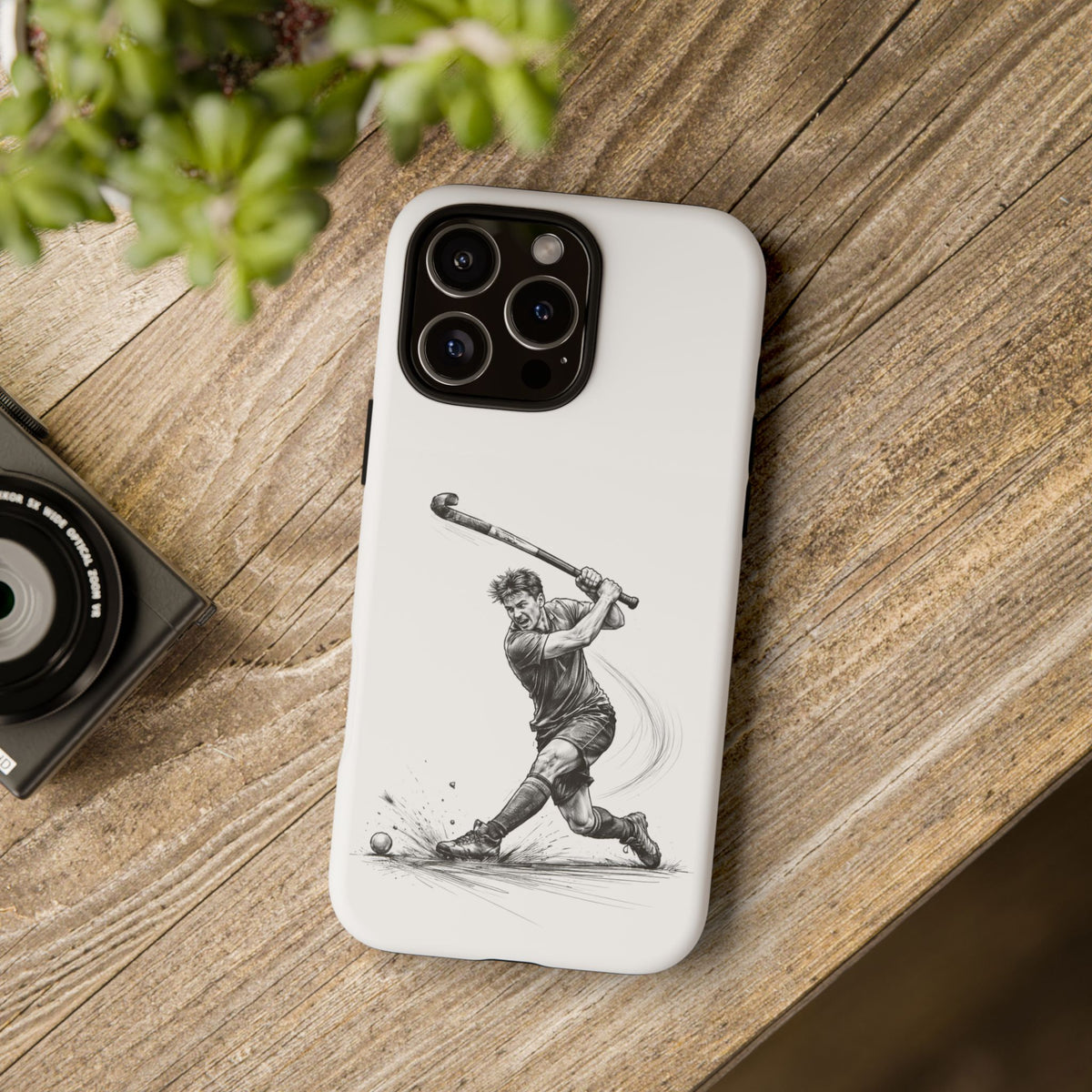 Phone case, Male Hockey Player Tomahawk Sketch,  Tough case