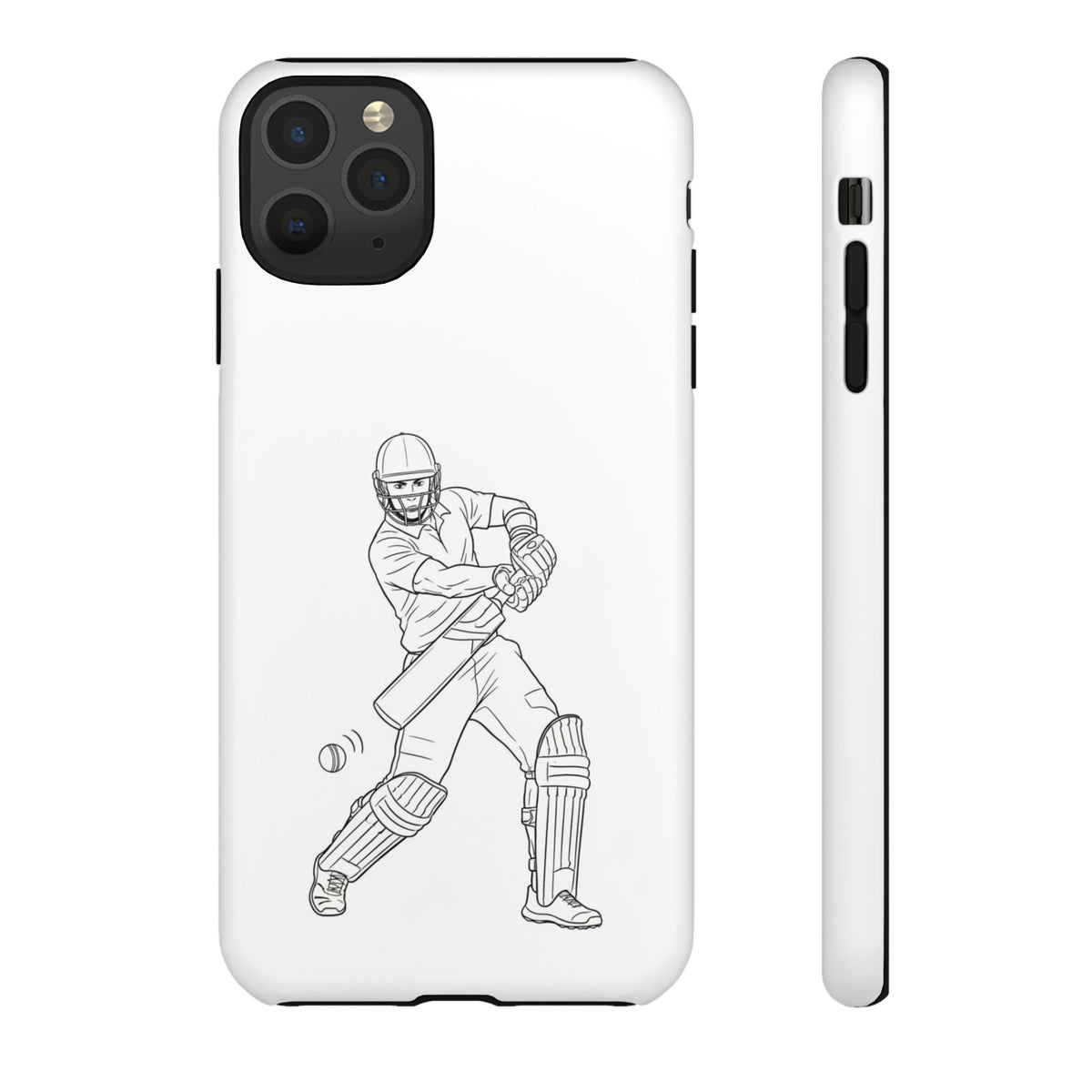 Phone Case, Cricket Batsman Sketch, Tough Case