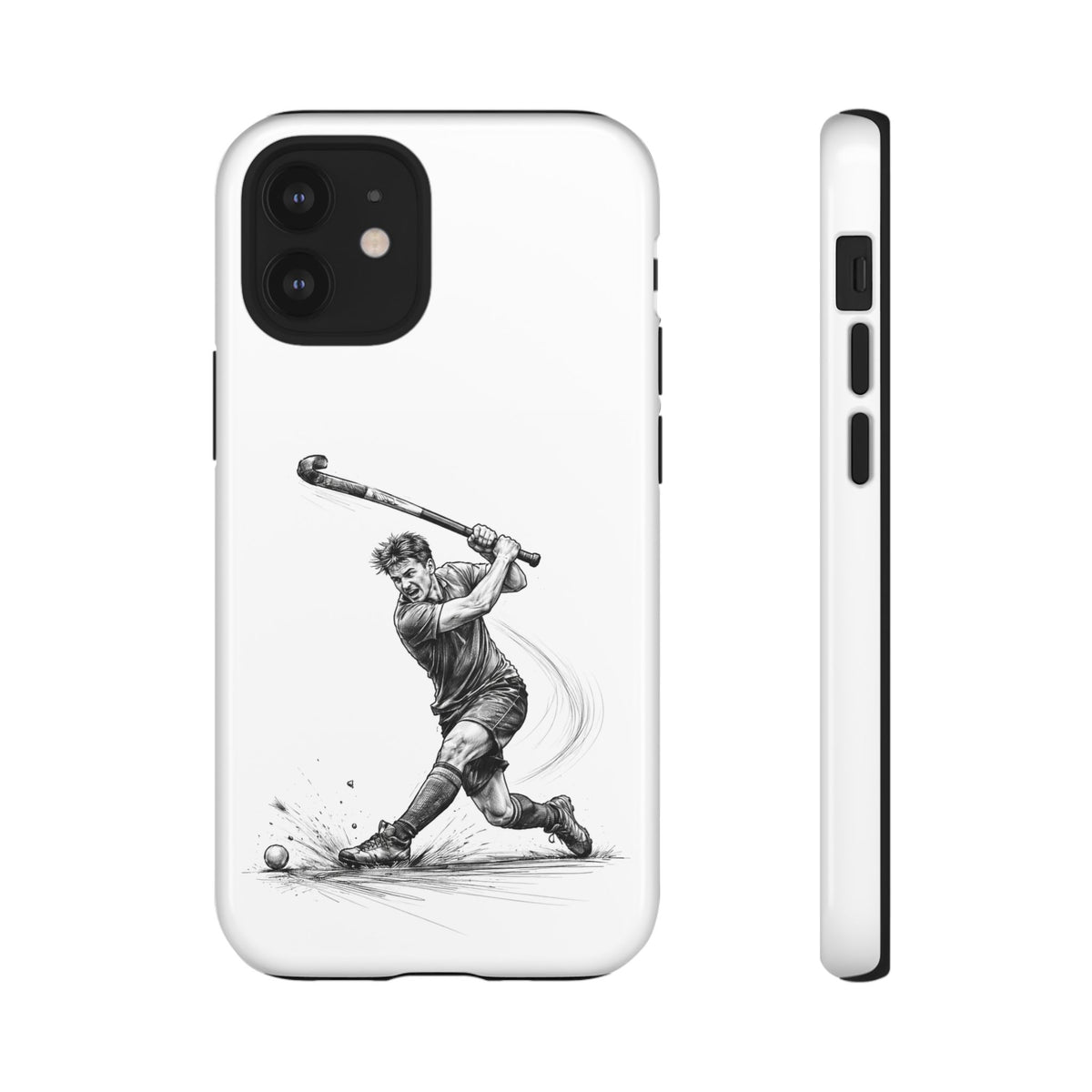 Phone case, Male Hockey Player Tomahawk Sketch,  Tough case