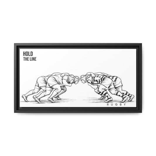 Print, Rugby Scrum, "Hold the Line" , Matte Canvas Print Framed Art