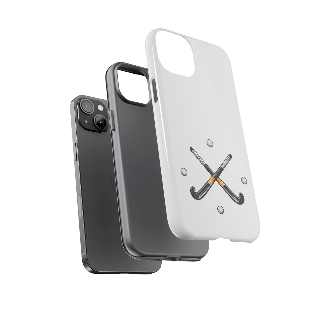 Phone Case, Hockey Crossed Sticks & Balls Design, tough Case