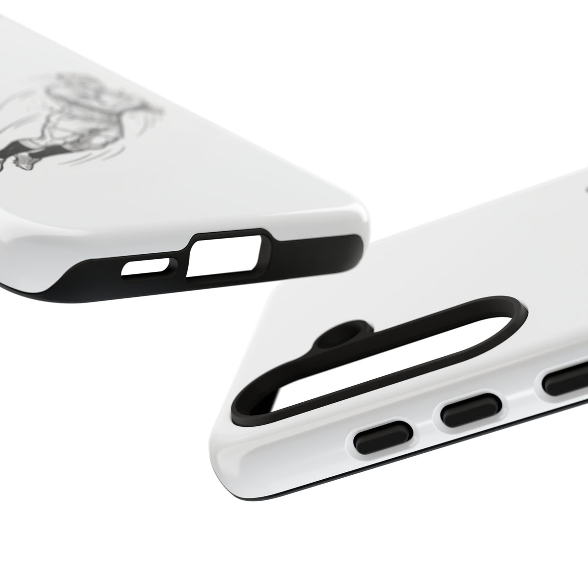 Phone Case, Rugby Try Swan Dive Minimalist Sketch design, Tough Case