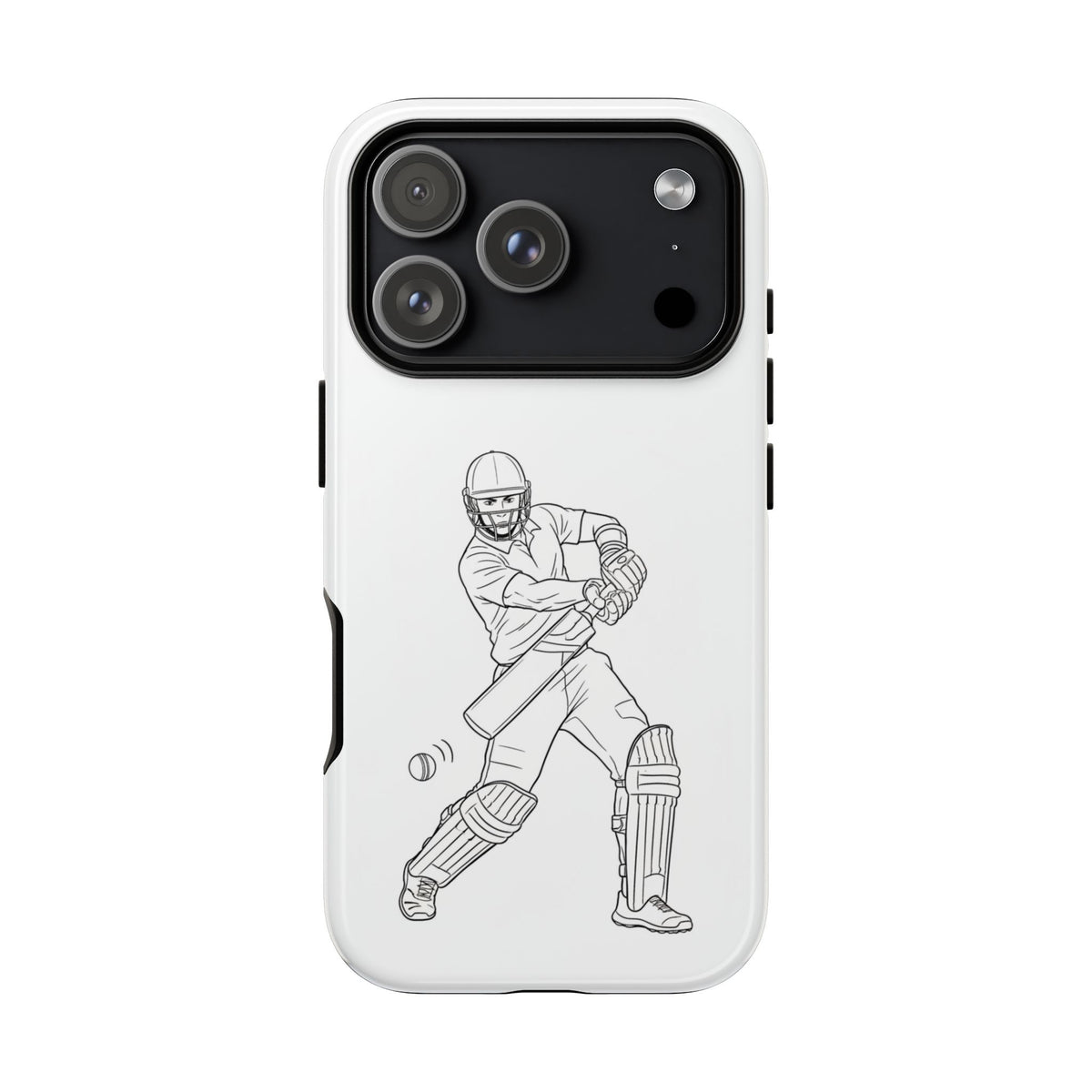 Phone Case, Cricket Batsman Sketch, Tough Case