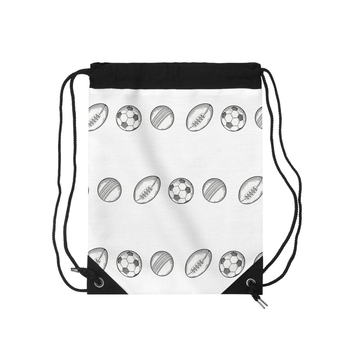 Drawstring Boot bag, Football, Rugby, Cricket Repeat ball sketch design