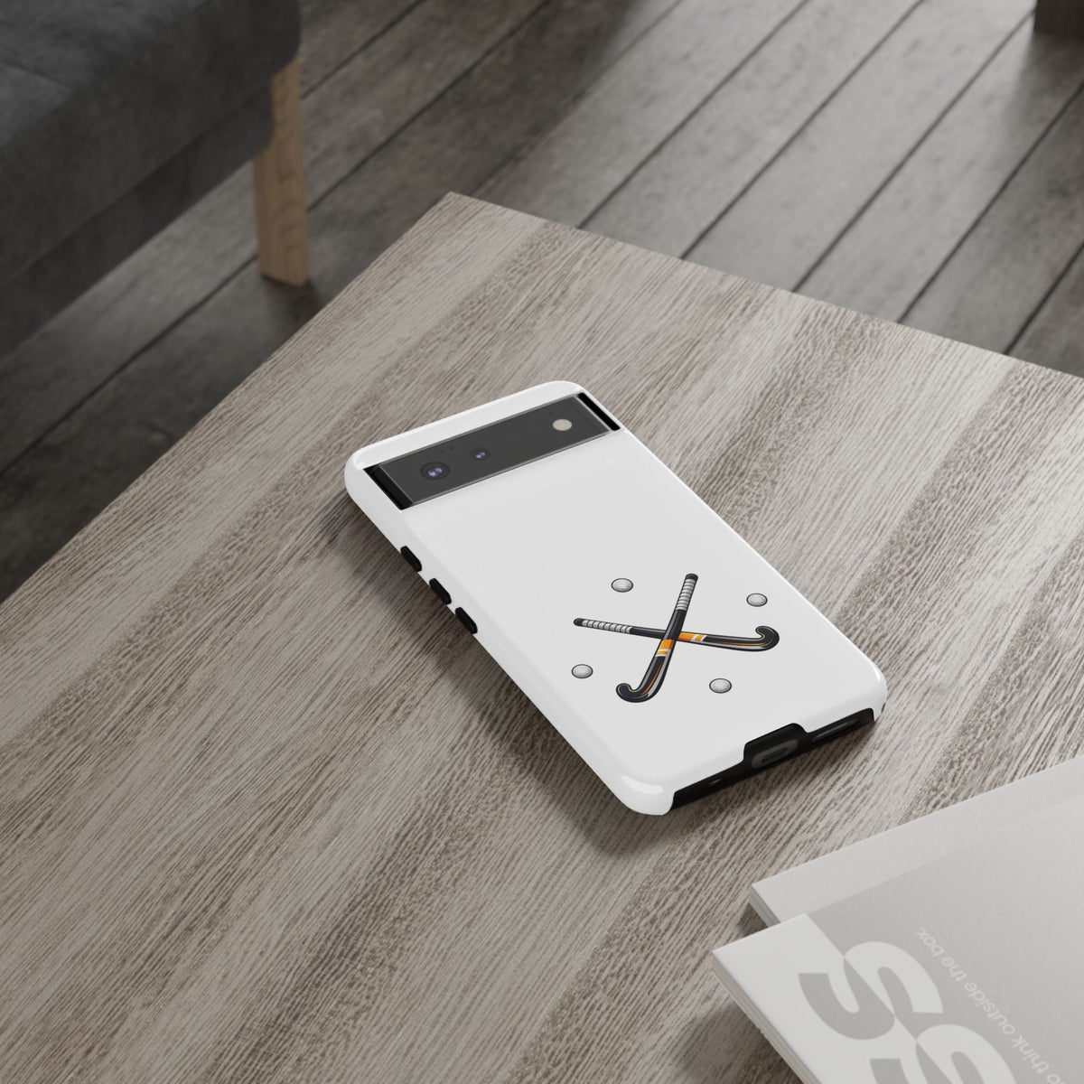 Phone Case, Hockey Crossed Sticks & Balls Design, tough Case