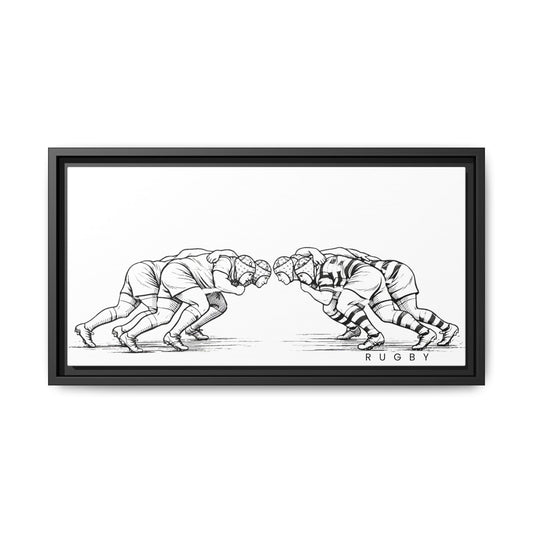 Print, Rugby Scrum,  Matte Canvas Print Framed Art