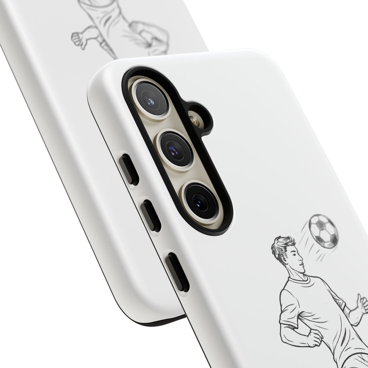 Phone Case, Football Chest-control Minimalist sketch Design, Tough Case