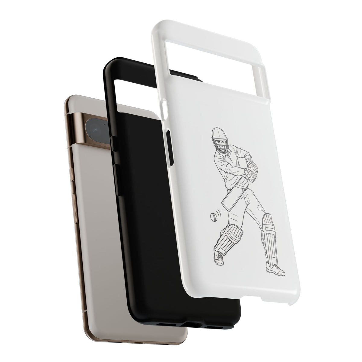 Phone Case, Cricket Batsman Sketch, Tough Case