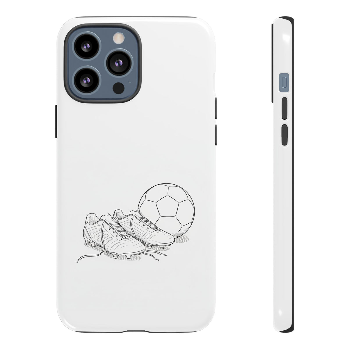 Phone Case, Football Boots & Ball Sketch , Tough Case